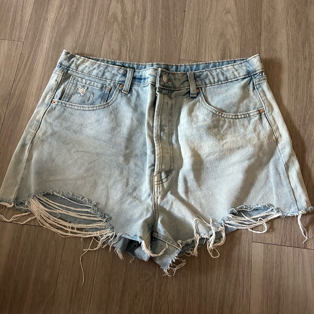 Wild Fable Light Blue Frayed Jean Shorts